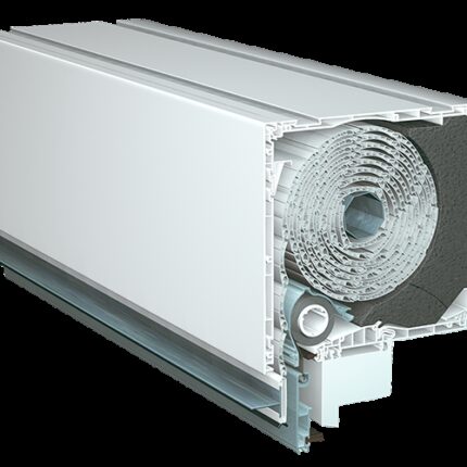 Cajón de persiana RolaPlus Kömmerling - Vista lateral y medidas