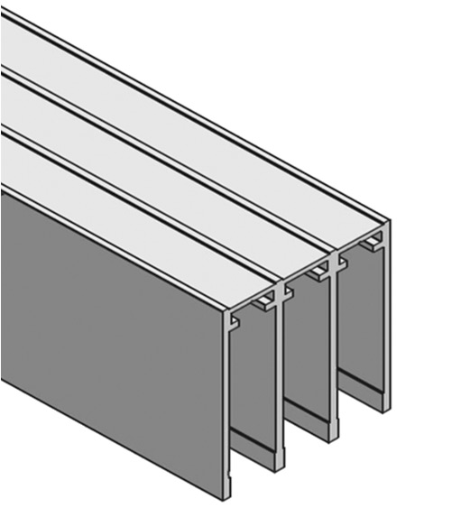 RIEL DE TECHO 3 V AS ATRIVANT 80 – LONGITUD: 2496MM